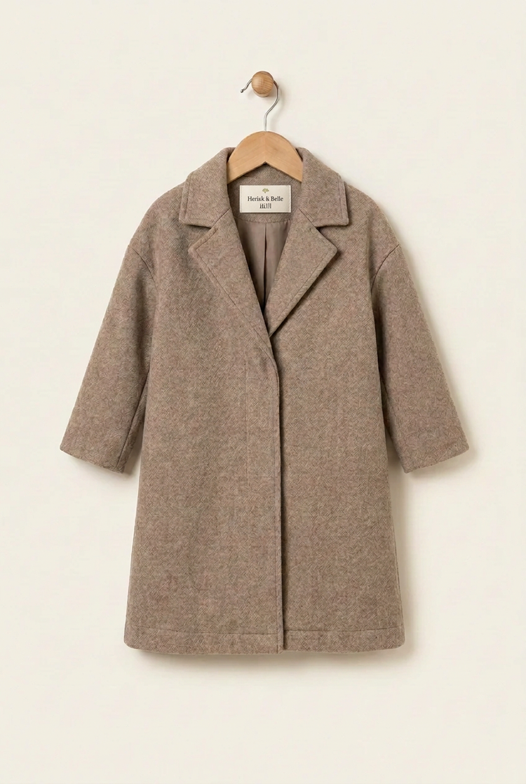 Cappotto Junior taupe con etichetta interna Herick & Belle