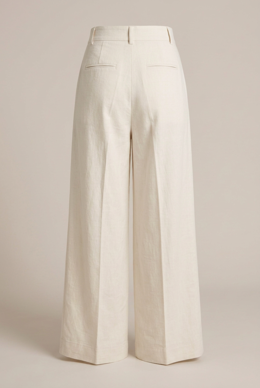 Pantalones de pierna ancha Ginkgo – Marfil