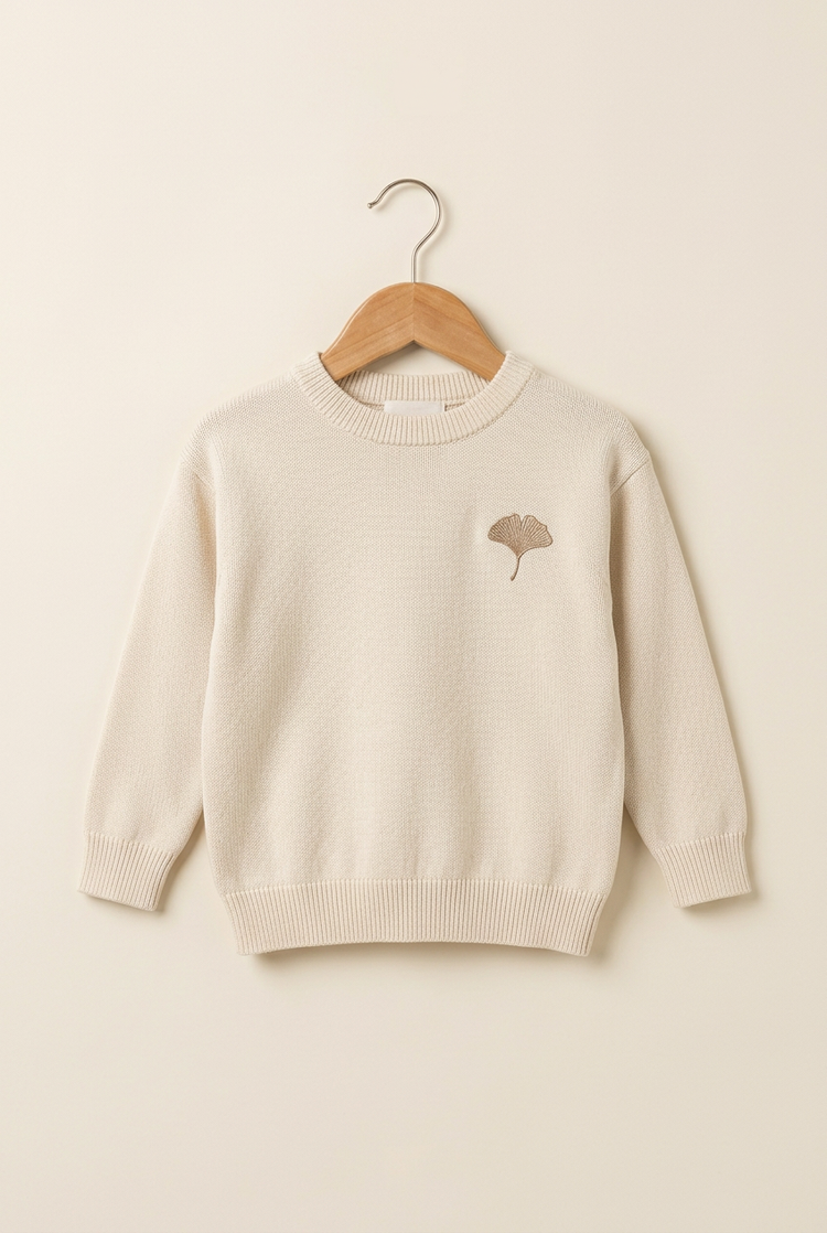 Casual Nature junior knit sweater in ivory, front on hanger