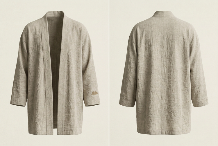 Linea Classica Men's Ginkgo Kimono Jacket – Sand