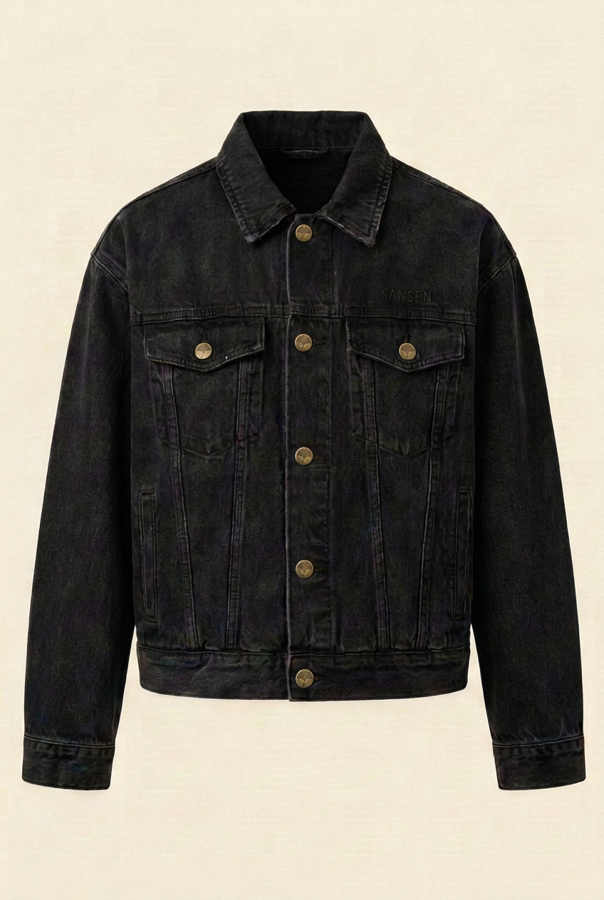 Yamakawa Jeansjacke – Schwarz