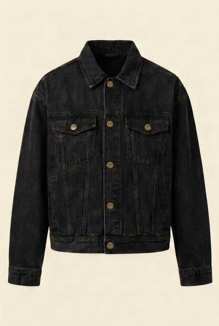 Yamakawa Jeansjacke – Schwarz