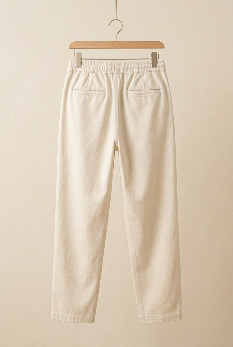 Casual Nature ivory relaxed trousers, back