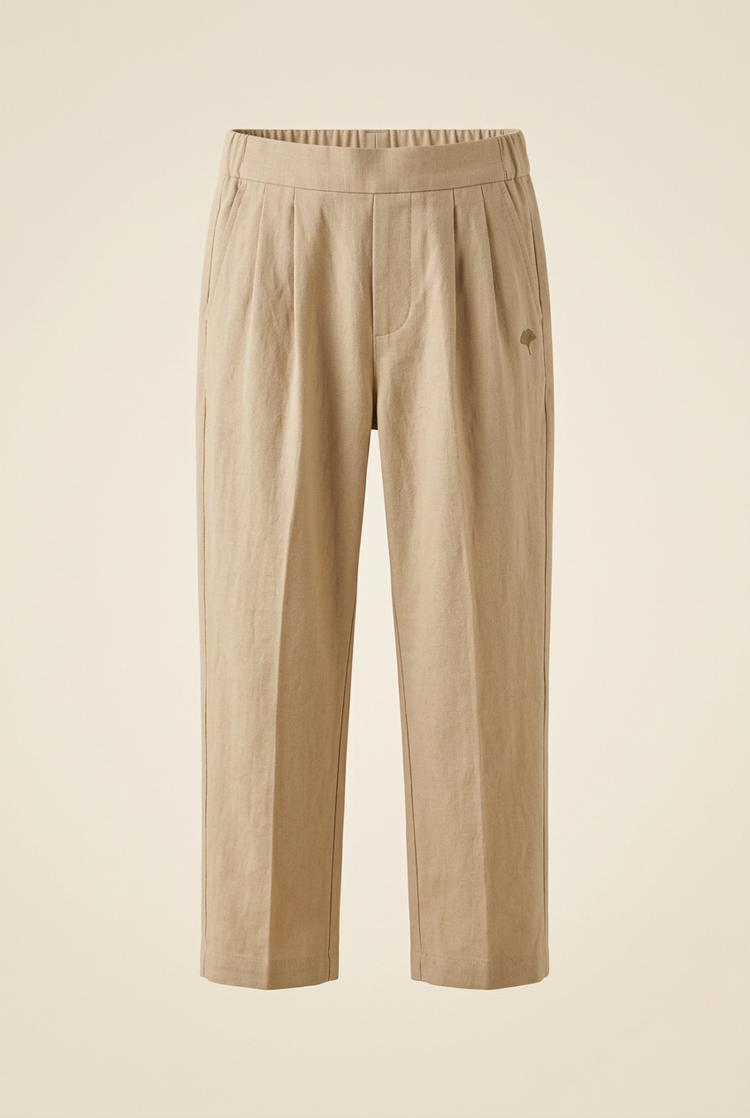 Junior Ginkgo Pleated Trousers – Sand