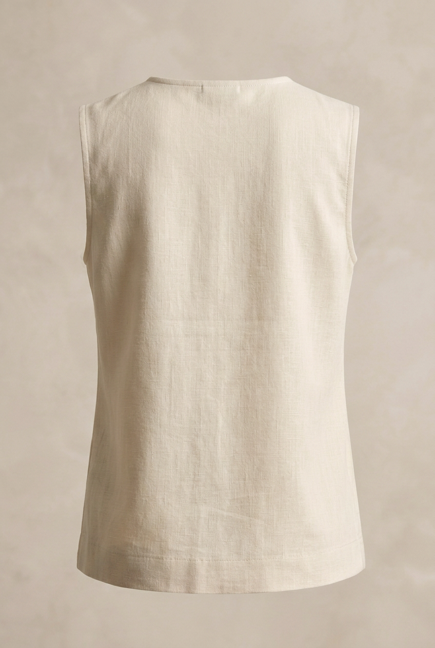Blusa Ginkgo con scollo a V – Avorio