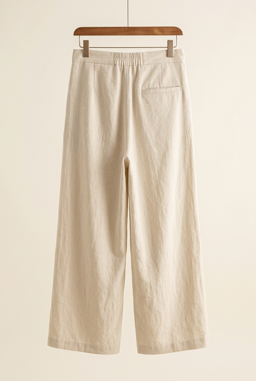 Herick & Belle Japanese Heritage ivory wide trousers, back