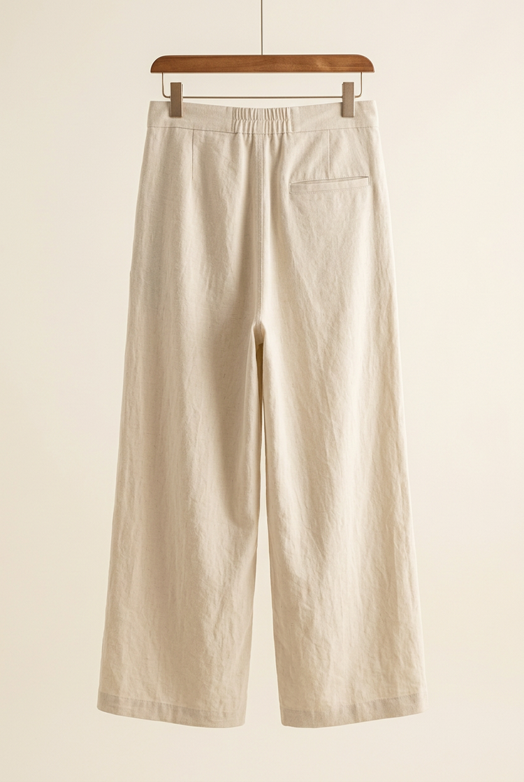Herick & Belle Japanese Heritage ivory wide trousers, back