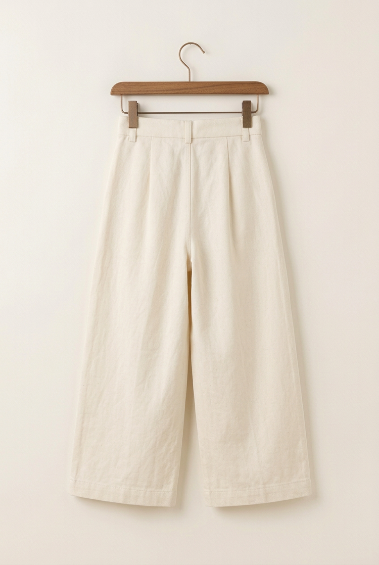 Minimal Luxury junior pleated trousers, back view