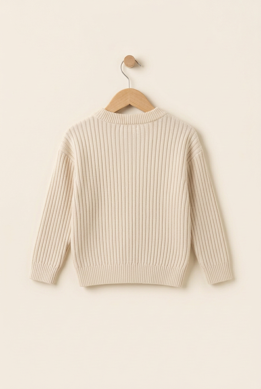 Layering Style junior ribbed knit, back view