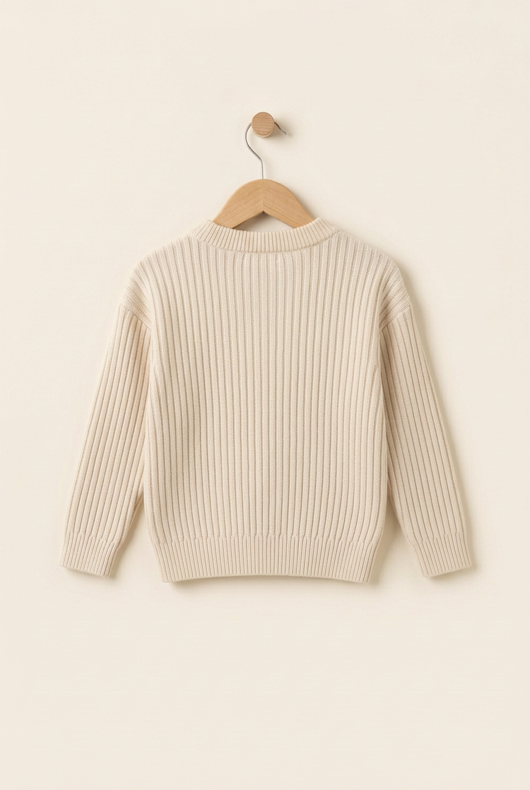 Layering Style junior ribbed knit, back view