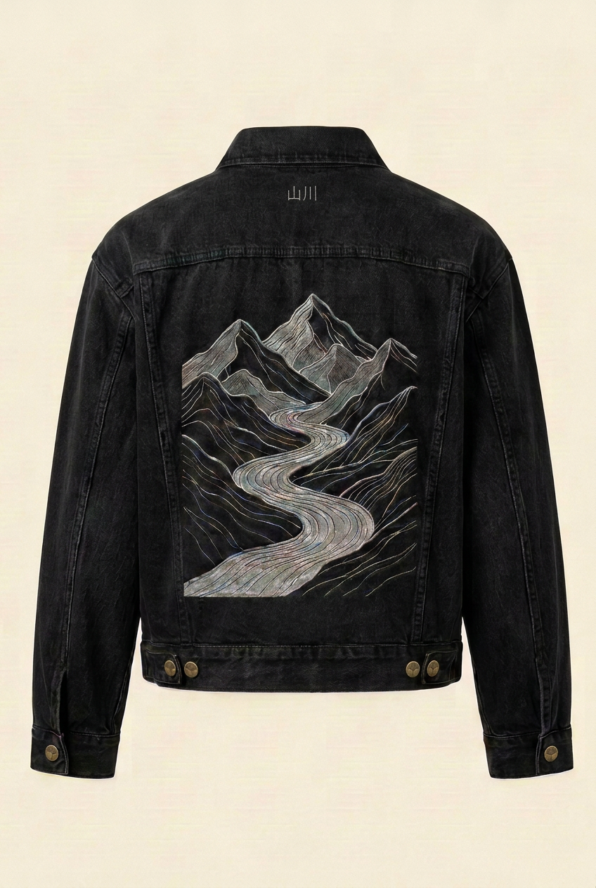 Yamakawa Jeansjacke – Schwarz