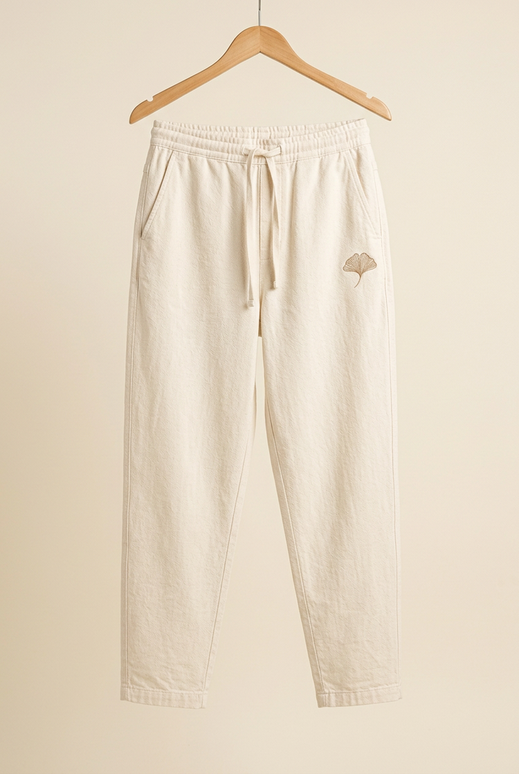 Casual Nature ivory relaxed trousers on hanger, front
