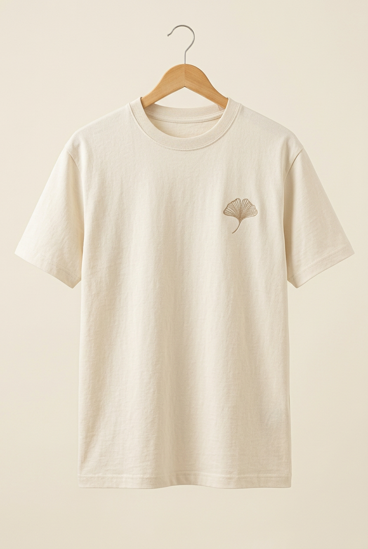 Herick & Belle Japanese Heritage ivory ginkgo tee, front