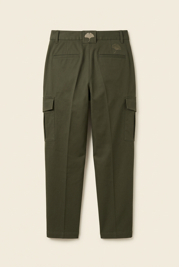 Pantalone cargo donna verde oliva, retro